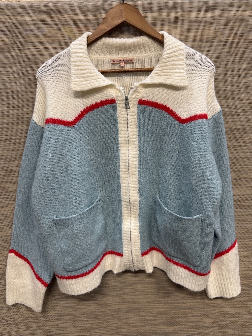 Bailey Rose Cowboy Cardigan Zip Up Western Rodeo Wool Blend Women’s S - Picture 4 of 6